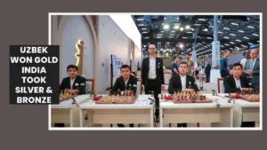 Uzbekistan's Open team at Chess Olympiad 2026, the curret gold medal winners and India took silver and bronze
