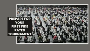 Players competing at SkillCraft 2, a rated chess tournament in Delhi, with the text "Prepare for your first FIDE rated tournament"