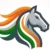 Logo of Chess Bharat, in which a vector image of a chess piece "Knight" is wrapped in the tricolour