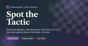 Spot the Tactic - Chess Bharat daily chess puzzle trainer banner